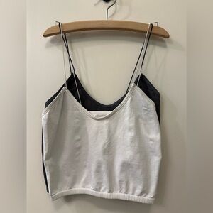 💫Free People Intimately Skinny Strap Seamless Brami x 2! White & Charcoal, XS/S